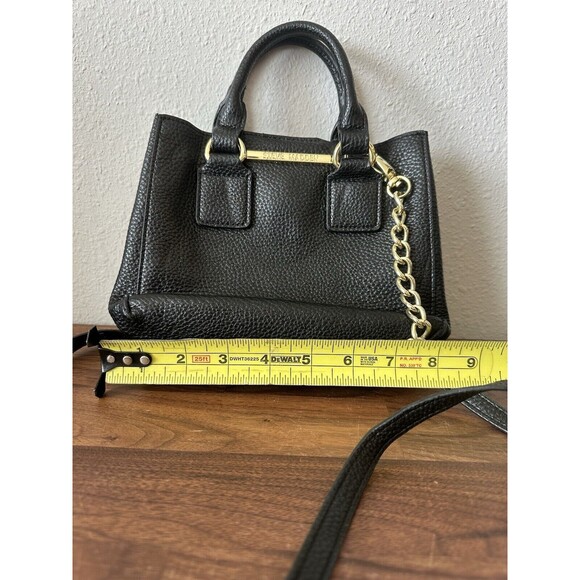 STEVE MADDEN BMAGGIE SMALL CROSSBODY BLACK PURSE HANDBAG WITH GOLD CHAIN ACCENTS - Picture 3 of 12